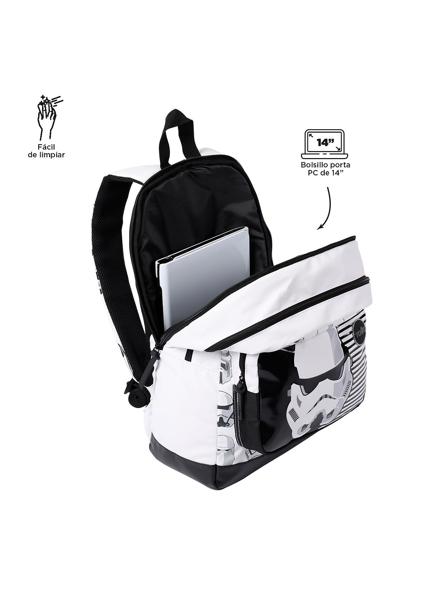 Morral Totto Para Niño Star Wars Stormtrooper Blanco 2