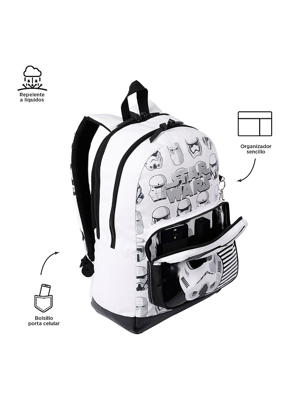 Morral Totto Para Niño Star Wars Stormtrooper Blanco 5