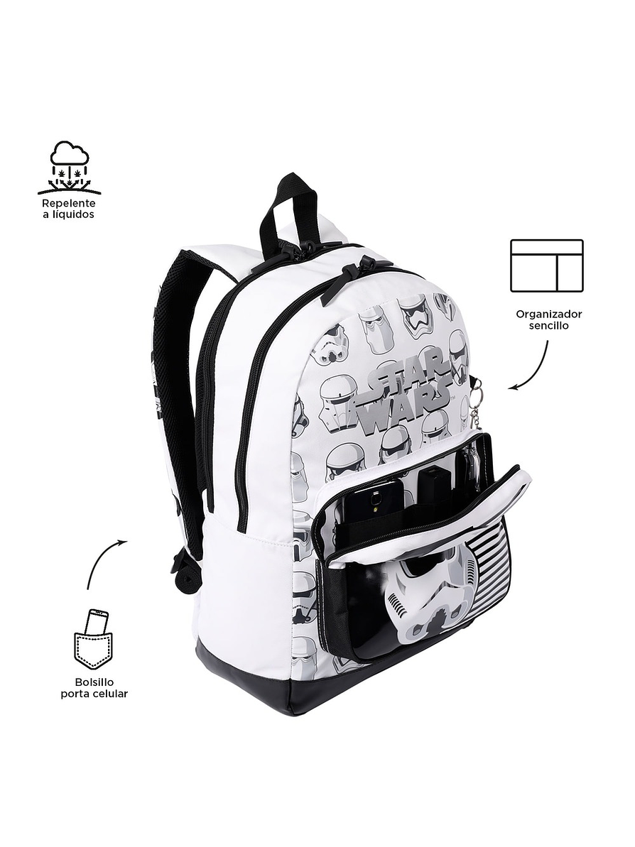 Morral Totto Para Niño Star Wars Stormtrooper Blanco 5