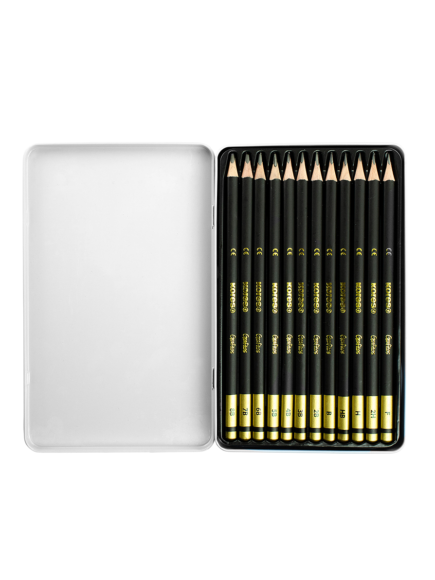 Set Lápiz Graduado Kores Caja Metálica X 12 Unidades  2