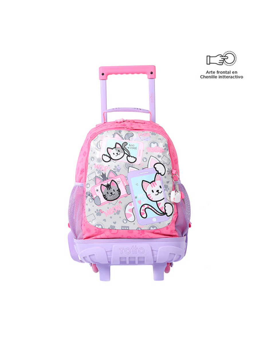 Morral Totto Para Niña Selfie Cat M Rosado 1