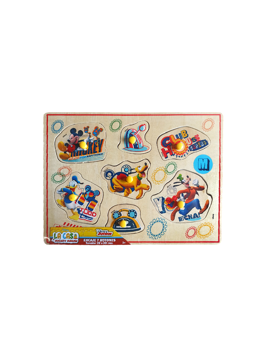 Juego De Encaje Grande 7 Botones Mickey  1