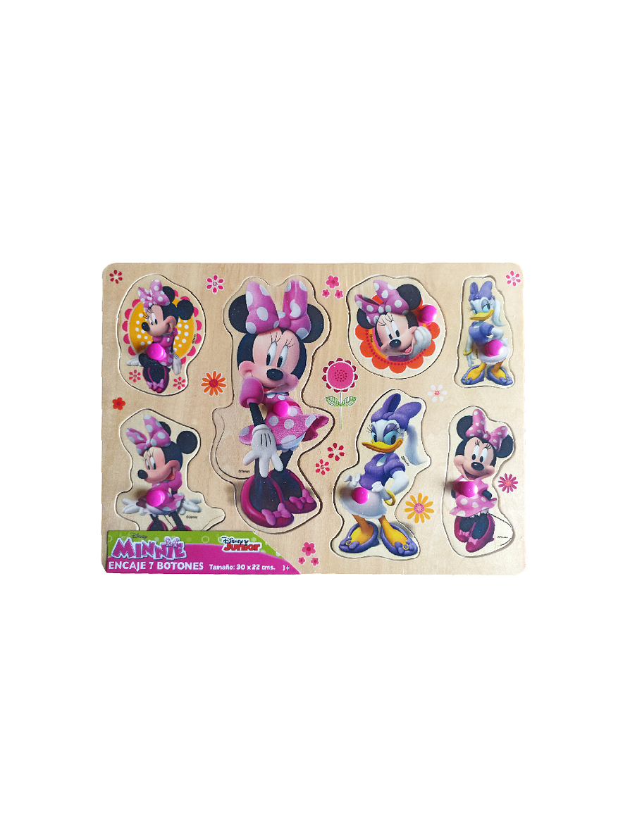 Juego De Encaje Grande 7 Botones Minnie Mouse  1