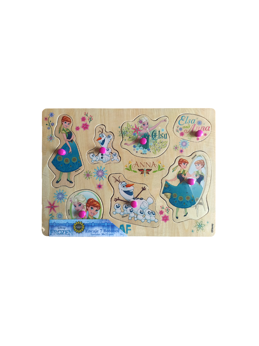 Juego De Encaje Grande 7 Botones Frozen  1