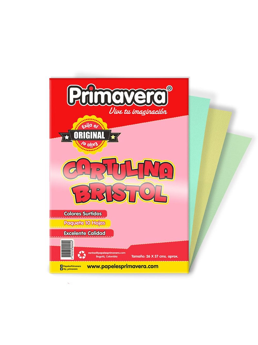 Cartulina Bristol Kids Primavera 1/8 X 10 Unidades  1
