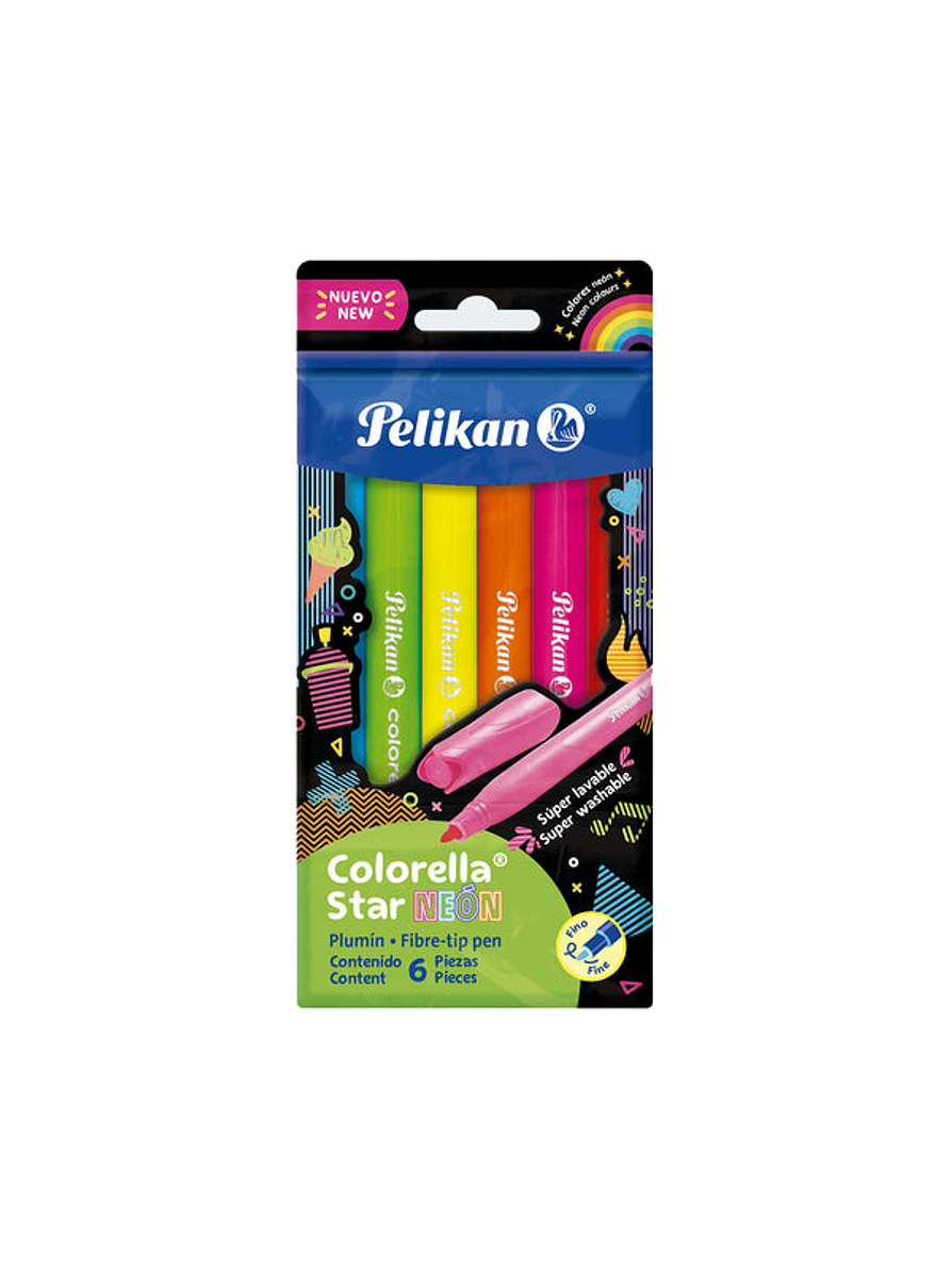 Plumones Colorella Star Neón X 6 Unidades 1