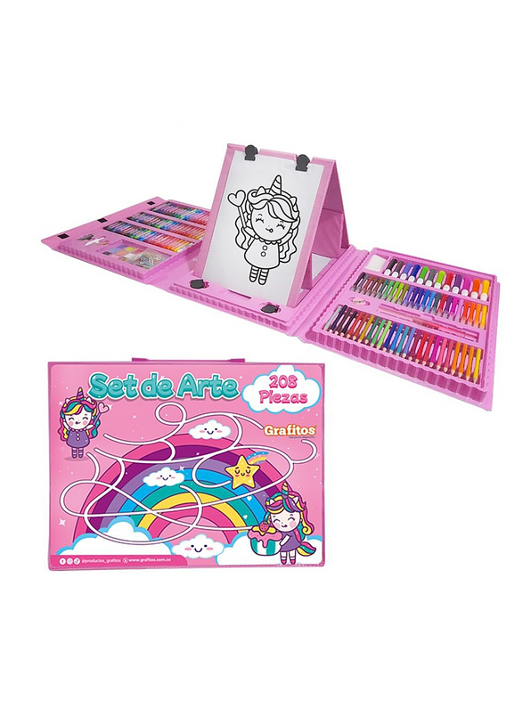 Set De Arte X 208 Piezas Niña Grafitos 1