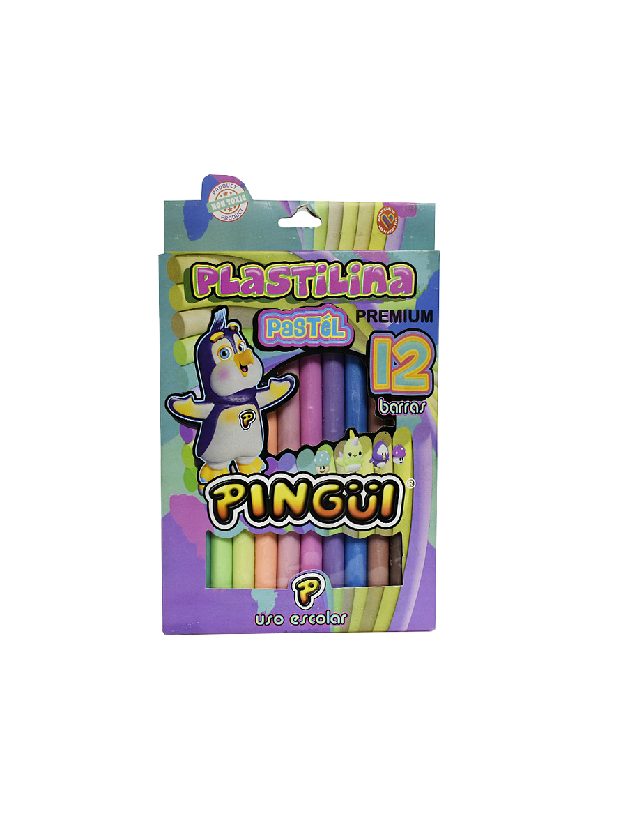 Plastilina Pingüi  Jumbo Pastel Premiun X 12 Unidades 1