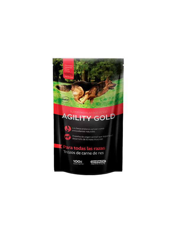 Agility Gold Trozos Carne De Res X 100 Gr 1