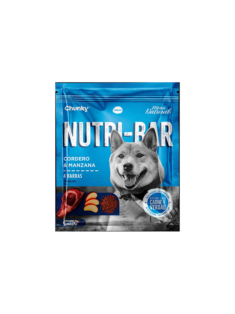 Chunky Nutri - Bar Cordero & Manzana X 4 Unidades  1