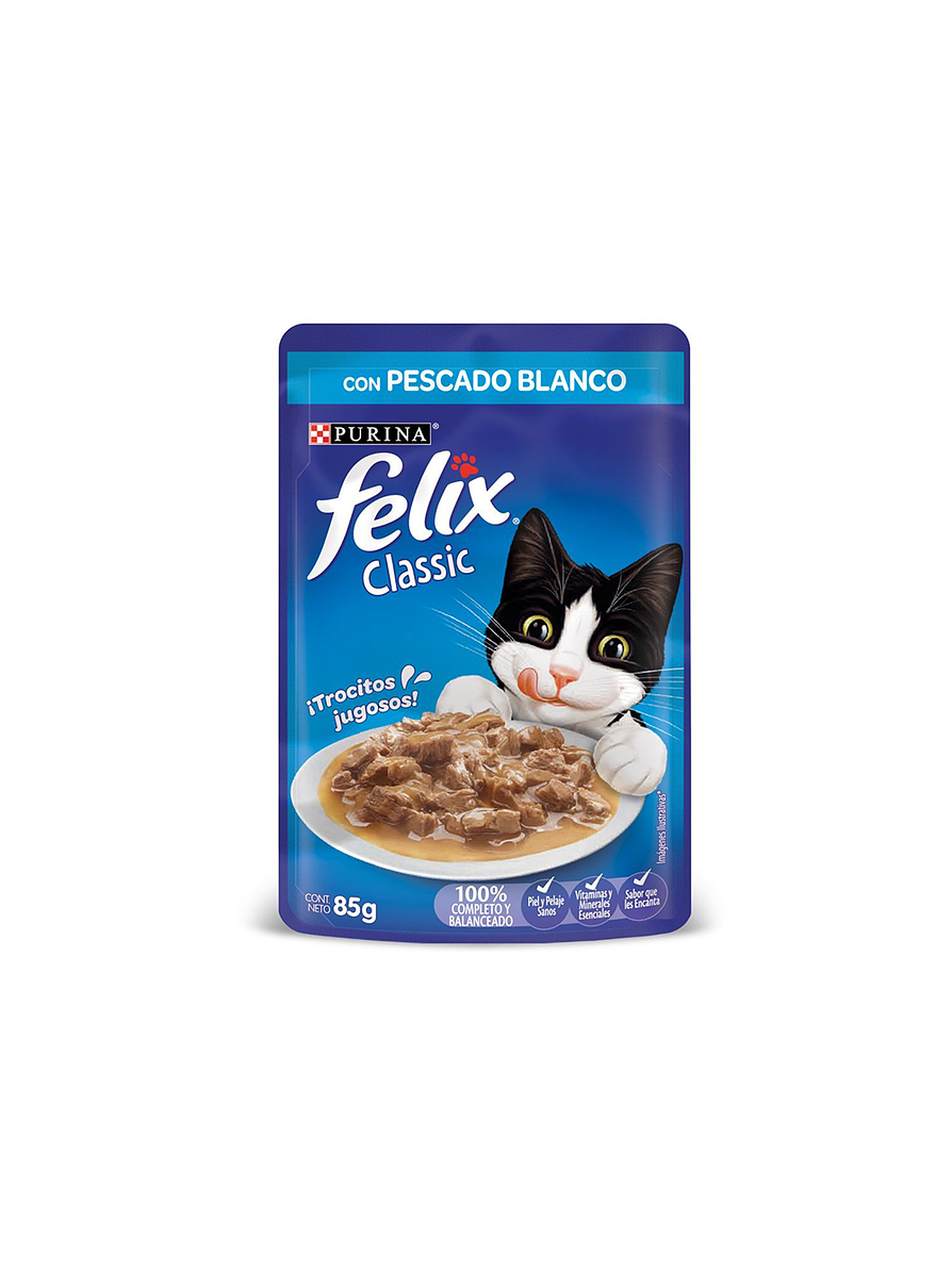 Purina Felix Clásico Con Pescado Blanco X 85 Gr 1