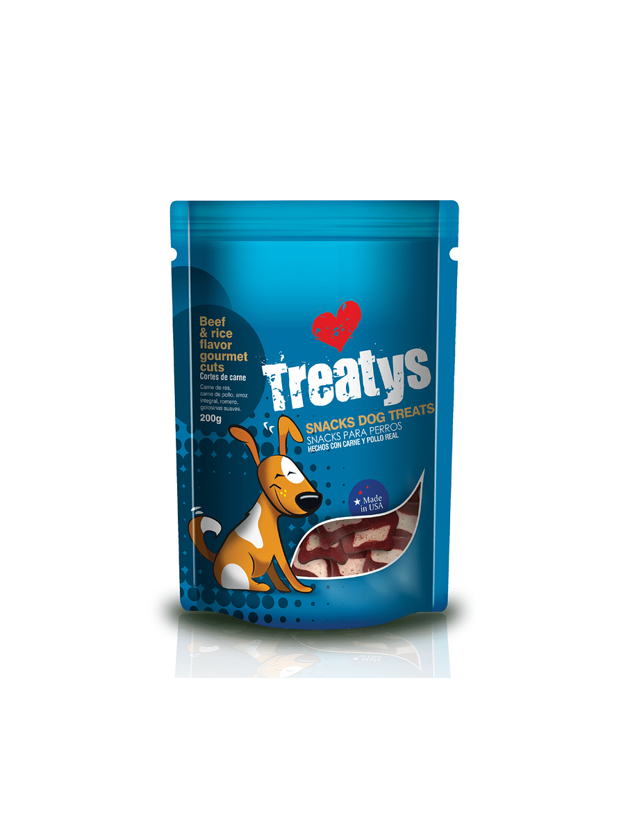 Snack Treatys Beefy & Rice Flavor Gourmet X 200 Gr 1