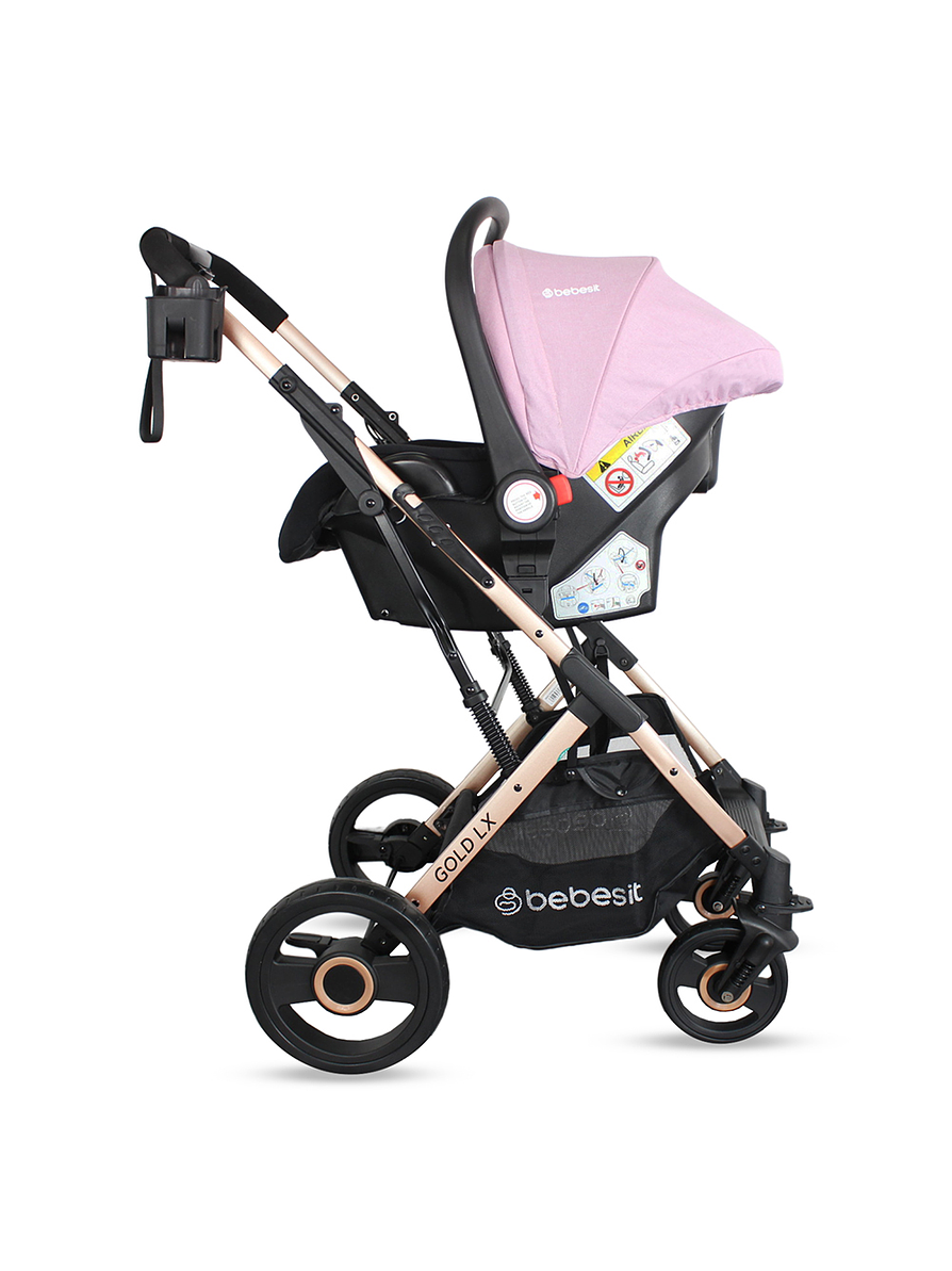 Coche Bebesit Travel System Gold LX Pink 7