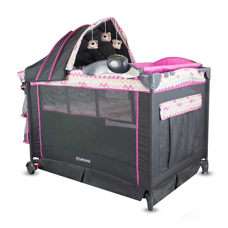 Cuna Corral Bebesit Pack N Play Verona Pink 2