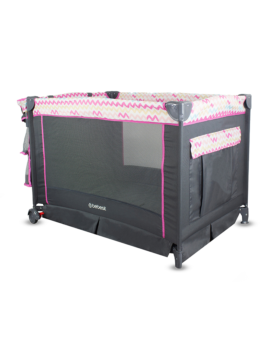 Cuna Corral Bebesit Pack N Play Verona Pink 6