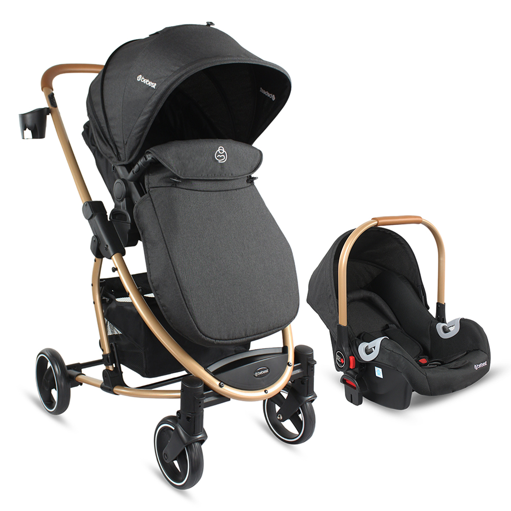 Coche Bebesit Travel System Prima Gold Black 1