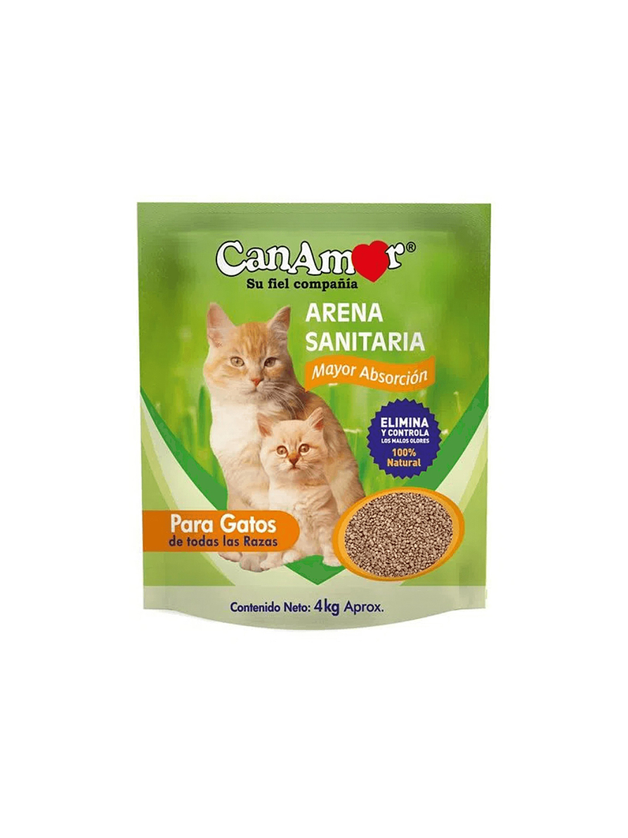 Arena Canamor Sanitaria Para Gatos X 4 Kg 1