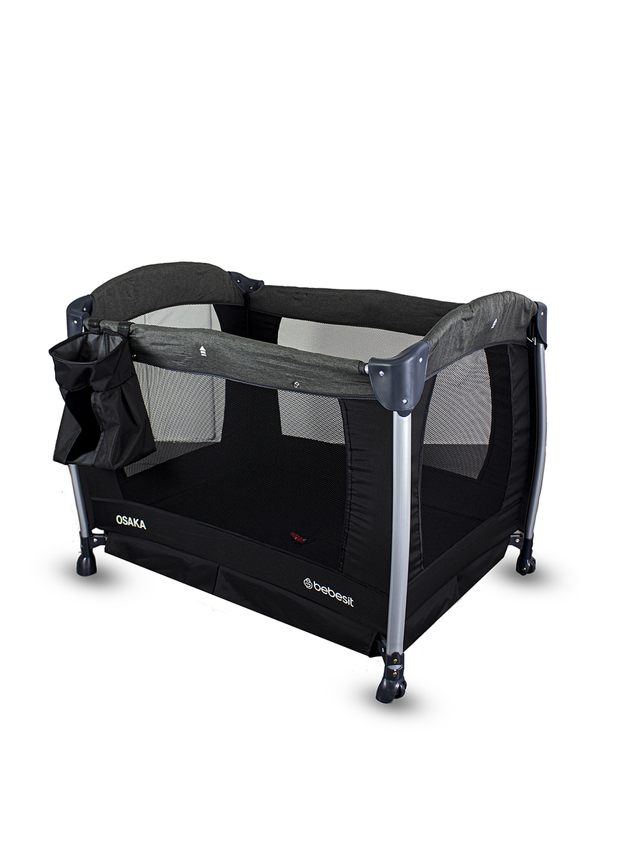 Cuna Corral Pack N Play Osaka Black con Moisés 3