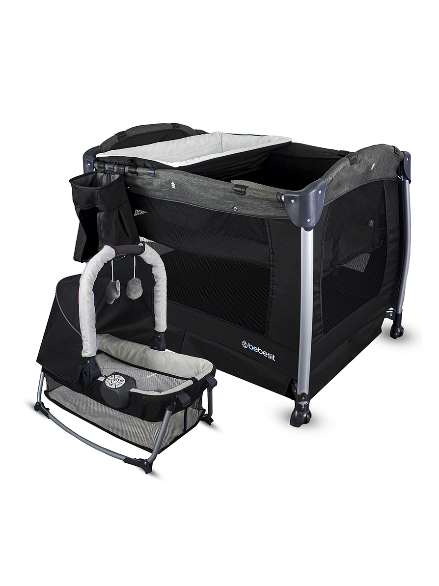 Cuna Corral Pack N Play Osaka Black con Moisés 1