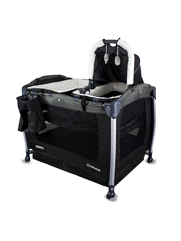 Cuna Corral Pack N Play Osaka Black con Moisés 5