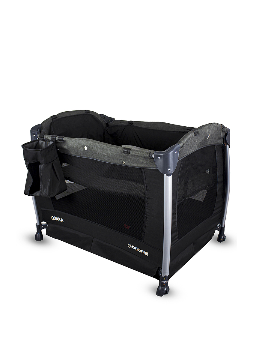 Cuna Corral Pack N Play Osaka Black con Moisés 7