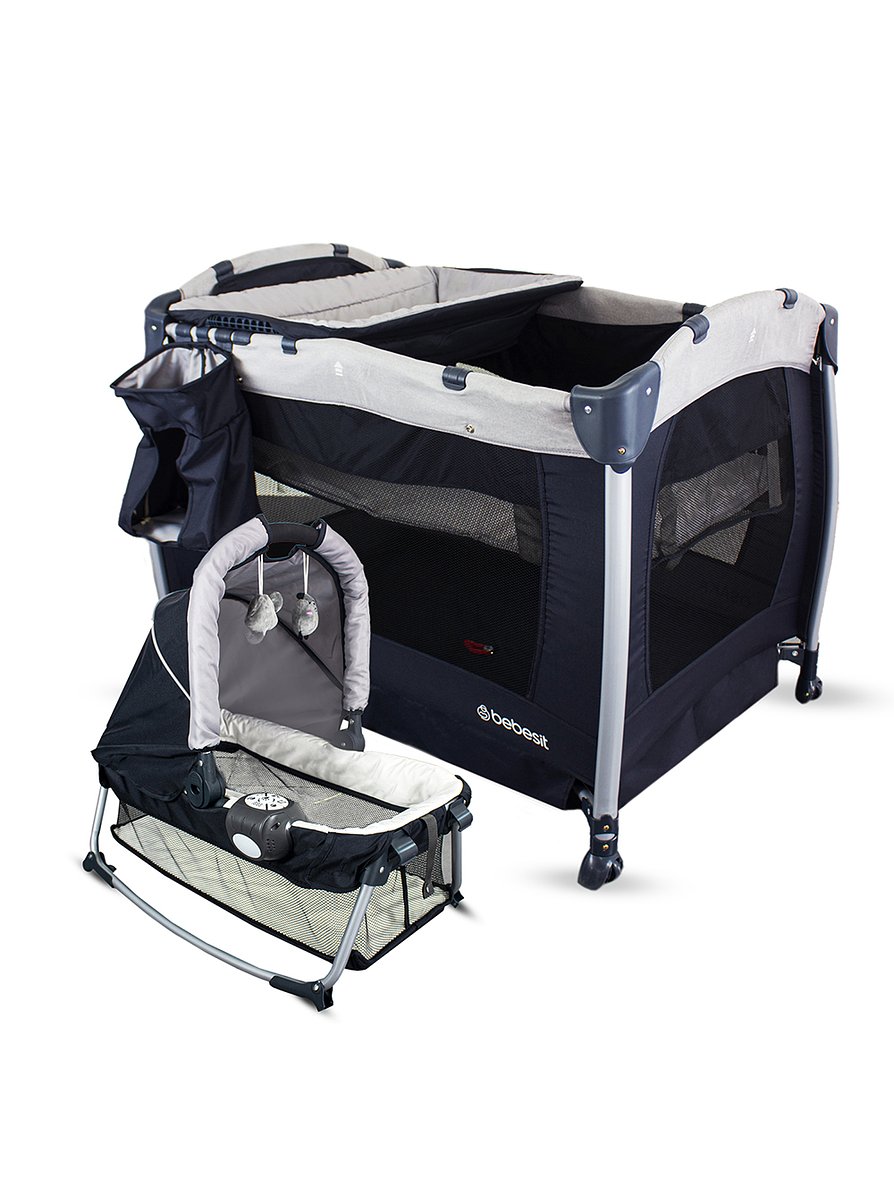 Cuna Corral Pack N Play Osaka Gray con Moisés  1