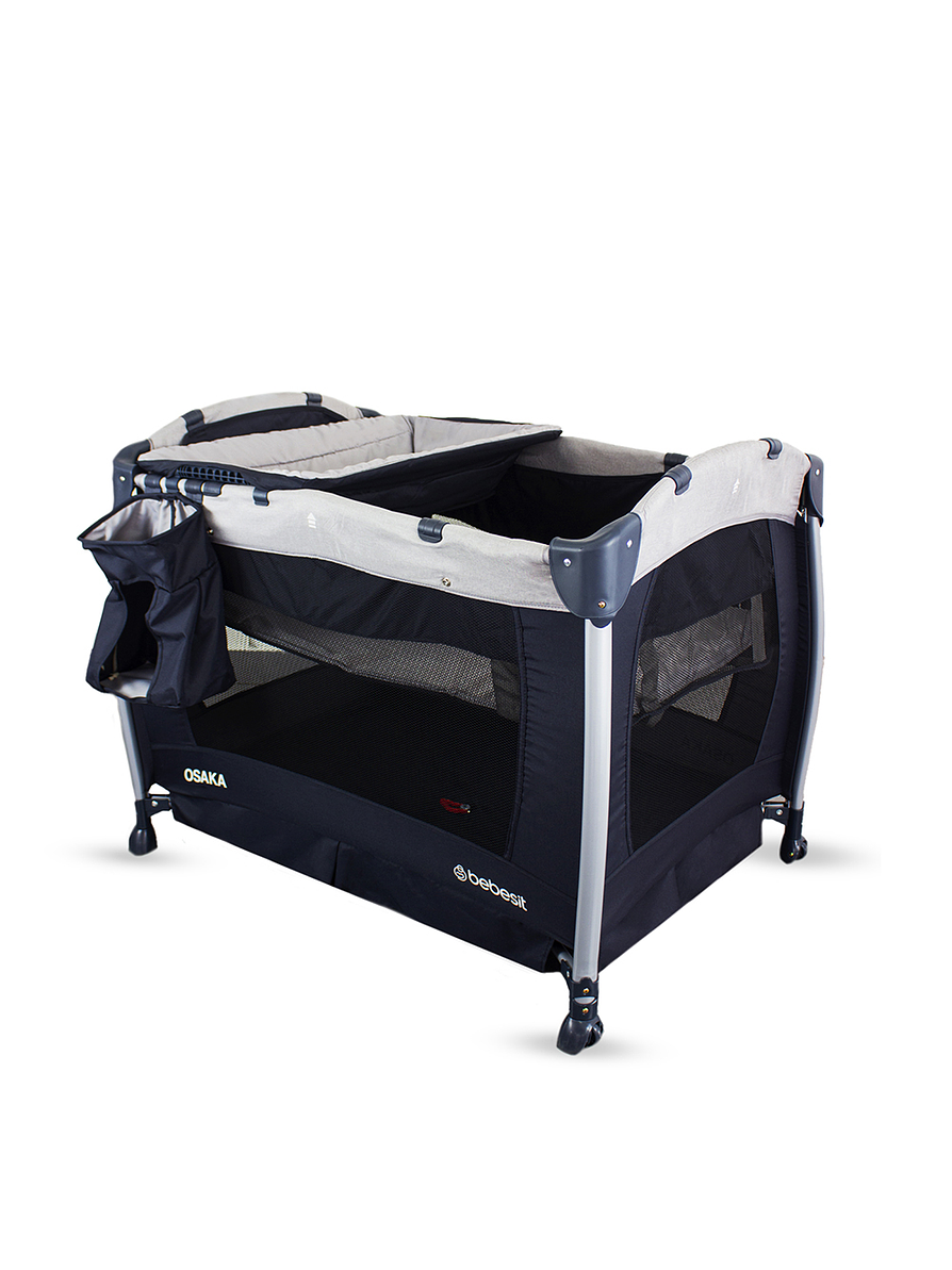 Cuna Corral Pack N Play Osaka Gray con Moisés  4