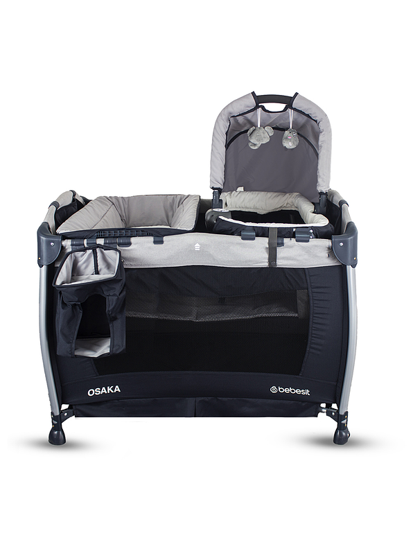 Cuna Corral Pack N Play Osaka Gray con Moisés  2