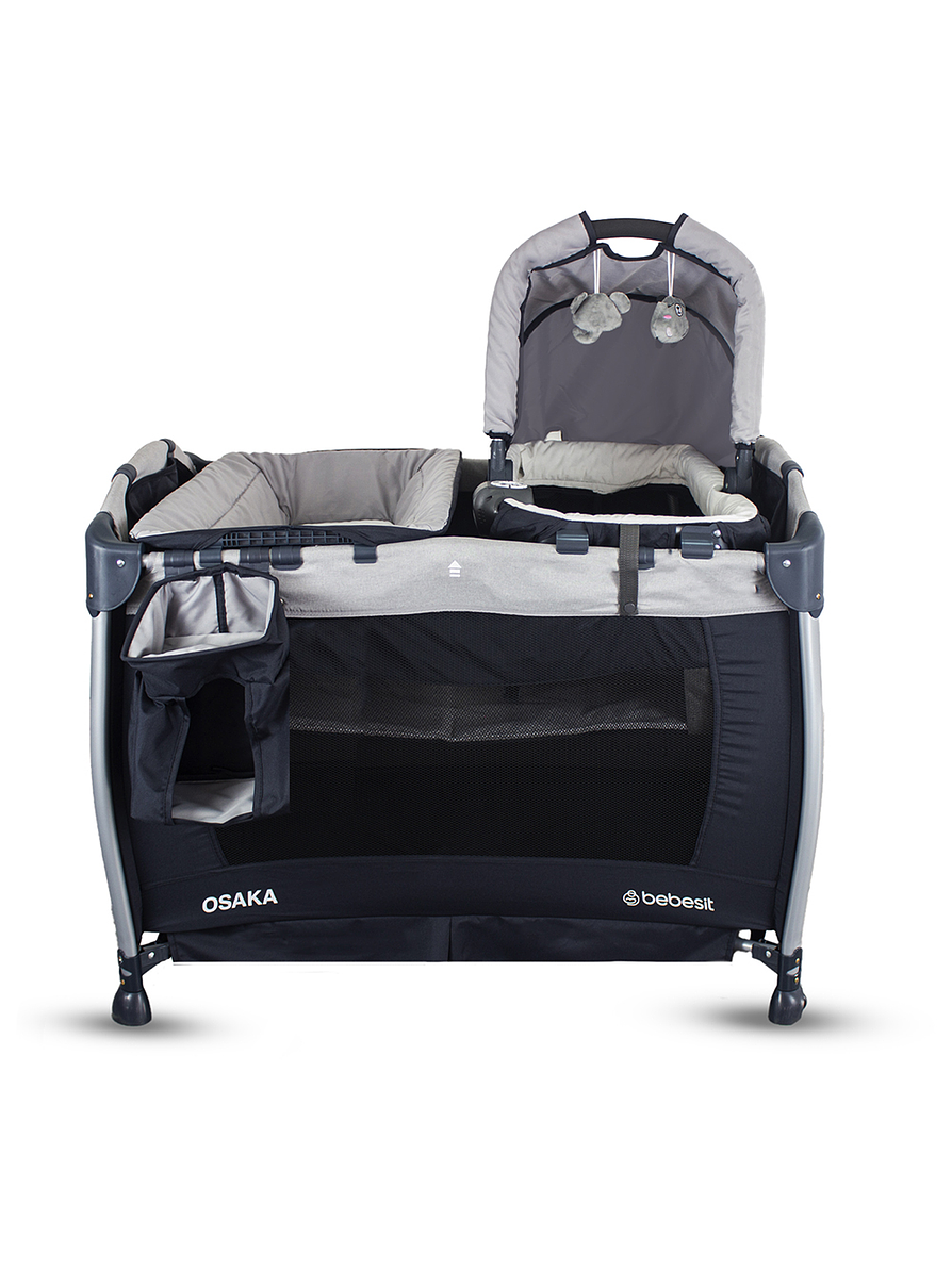 Cuna Corral Pack N Play Osaka Gray con Moisés  2