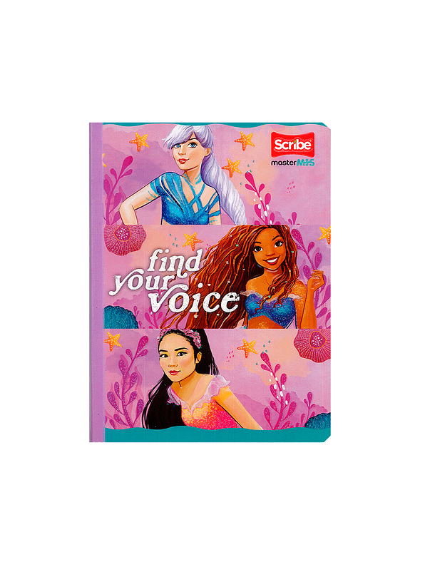 Cuaderno Cosido Sirenita 100 Hojas Cuadros 5