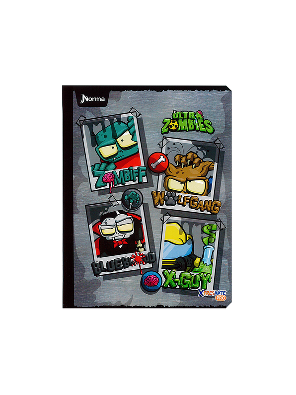 Cuaderno Cosido Norma X-Presarte Ultra Zombies 50 Hojas Cuadros 3