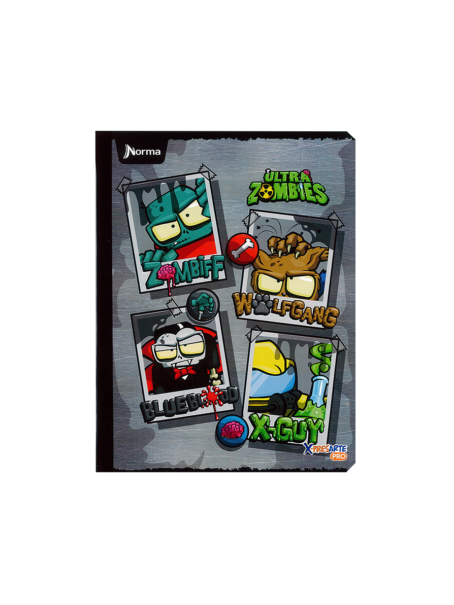 Cuaderno Cosido Norma X-Presarte Ultra Zombies 50 Hojas Cuadros 3