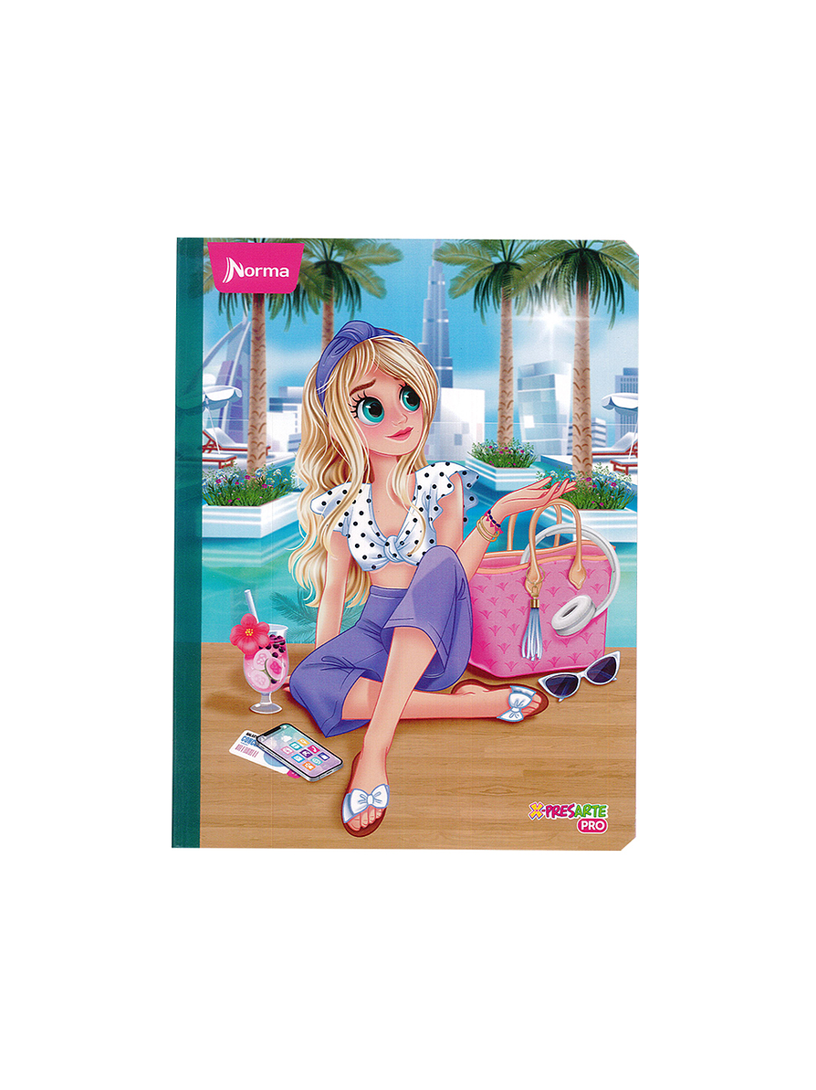 Cuaderno Cosido Norma Bonequinhas Antonia 100 Hojas Cuadros 2