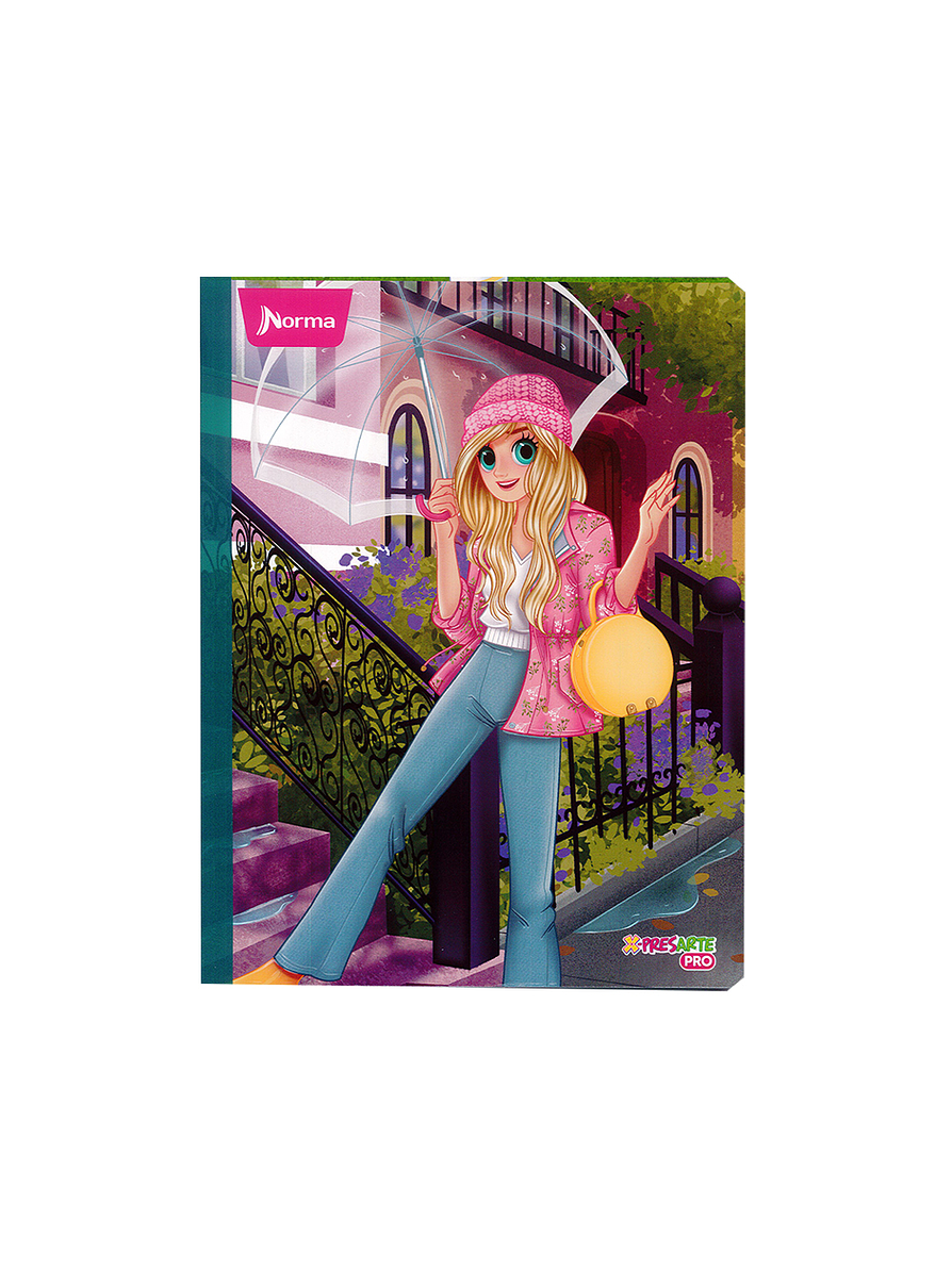 Cuaderno Cosido Norma Bonequinhas Antonia 100 Hojas Cuadros 5