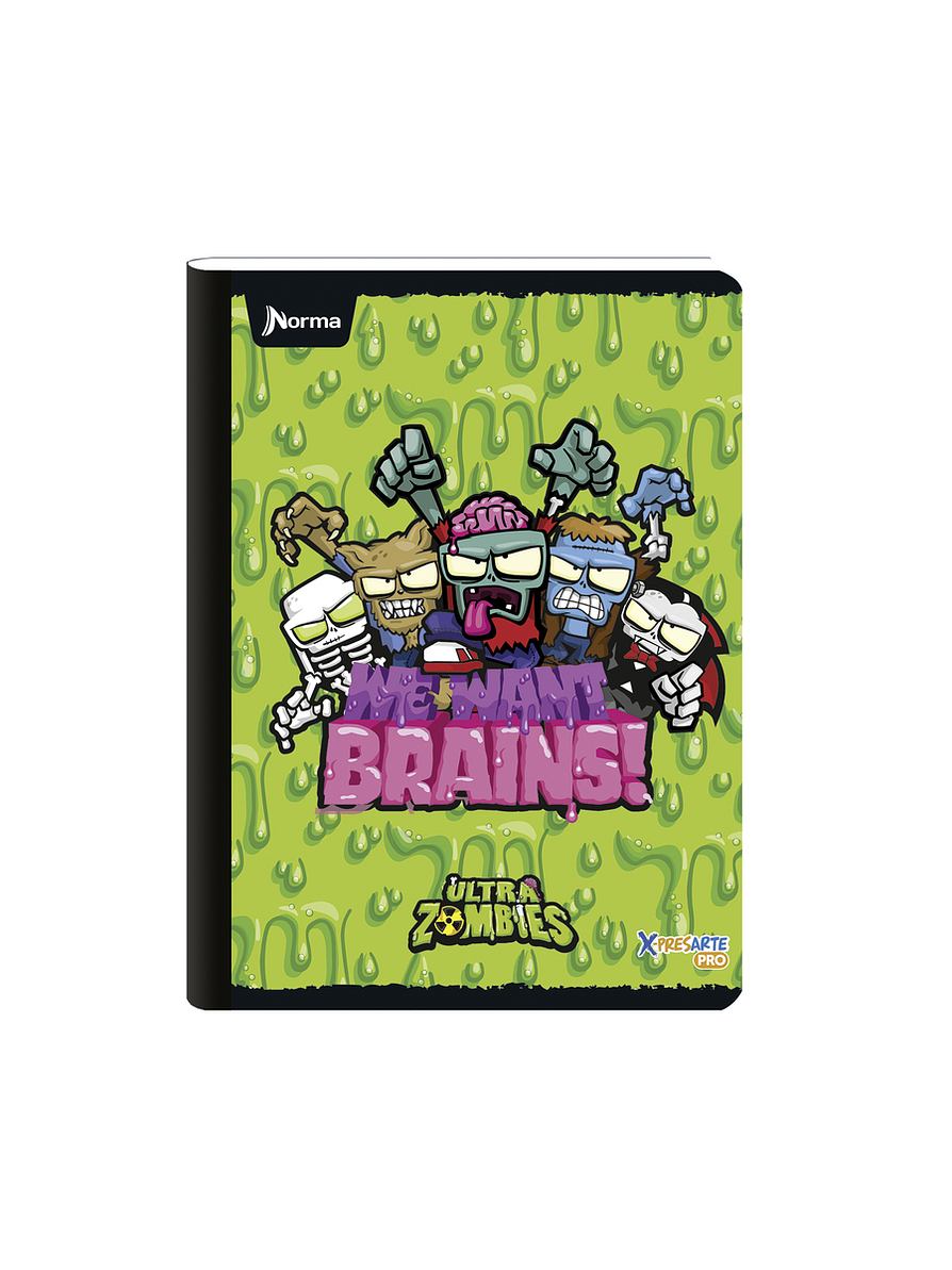 Cuaderno Cosido Norma Ultra Zombies 100 Hojas Cuadros 1