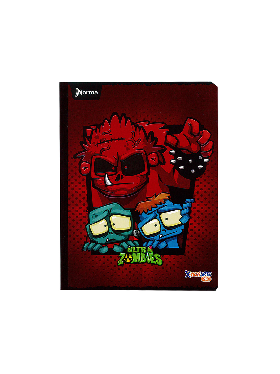 Cuaderno Cosido Norma Ultra Zombies 100 Hojas Cuadros 4