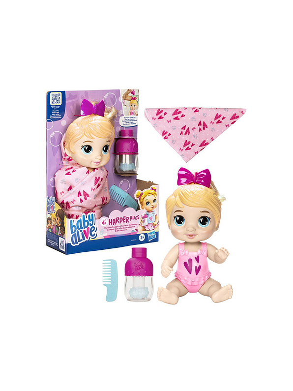 Baby Alive Burbujas Relajantes Harper Hugs Cabello Rubio 2