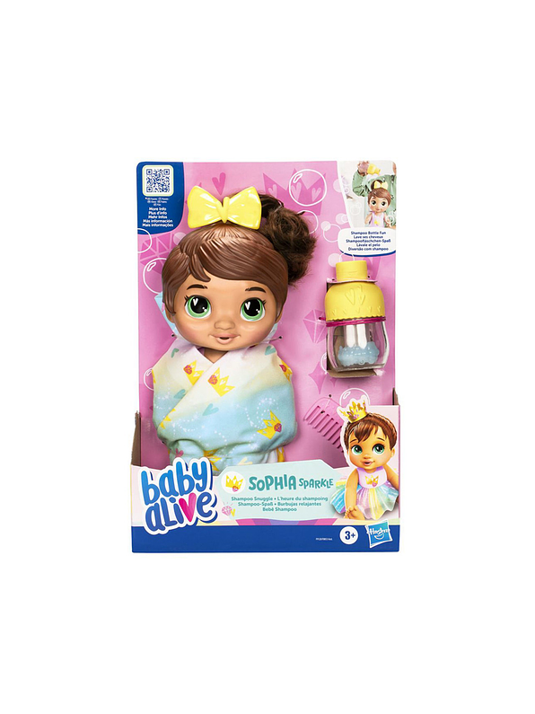 Baby Alive Burbujas Relajantes Sophia Sparkle Cabello Castaño 1