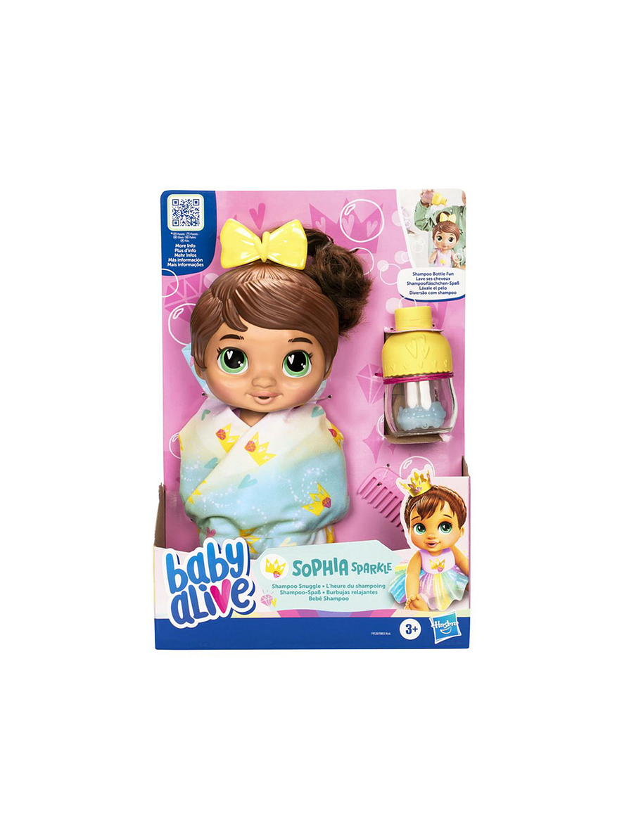 Baby Alive Burbujas Relajantes Sophia Sparkle Cabello Castaño 1