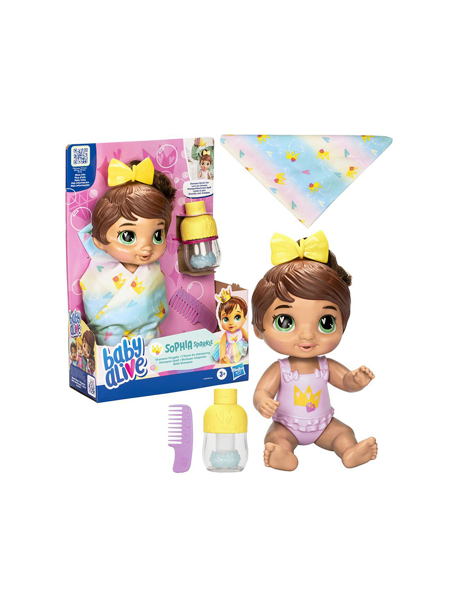 Baby Alive Burbujas Relajantes Sophia Sparkle Cabello Castaño 2