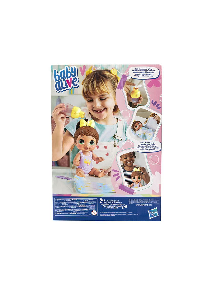 Baby Alive Burbujas Relajantes Sophia Sparkle Cabello Castaño 6