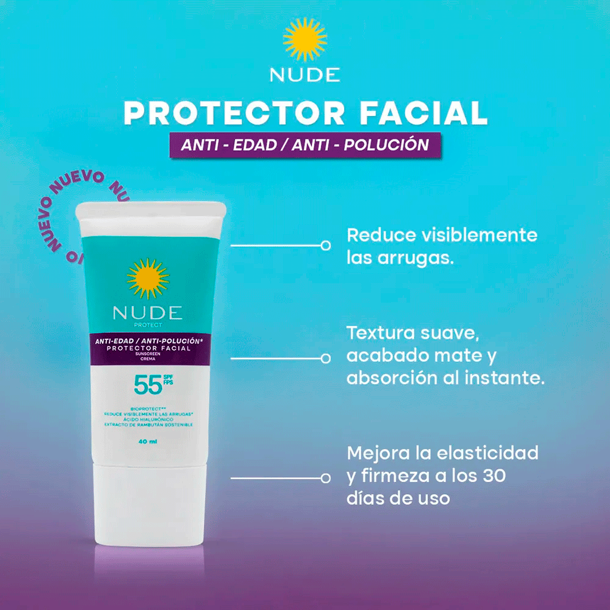 Protector Solar Nude Antiedad 40 ml  3