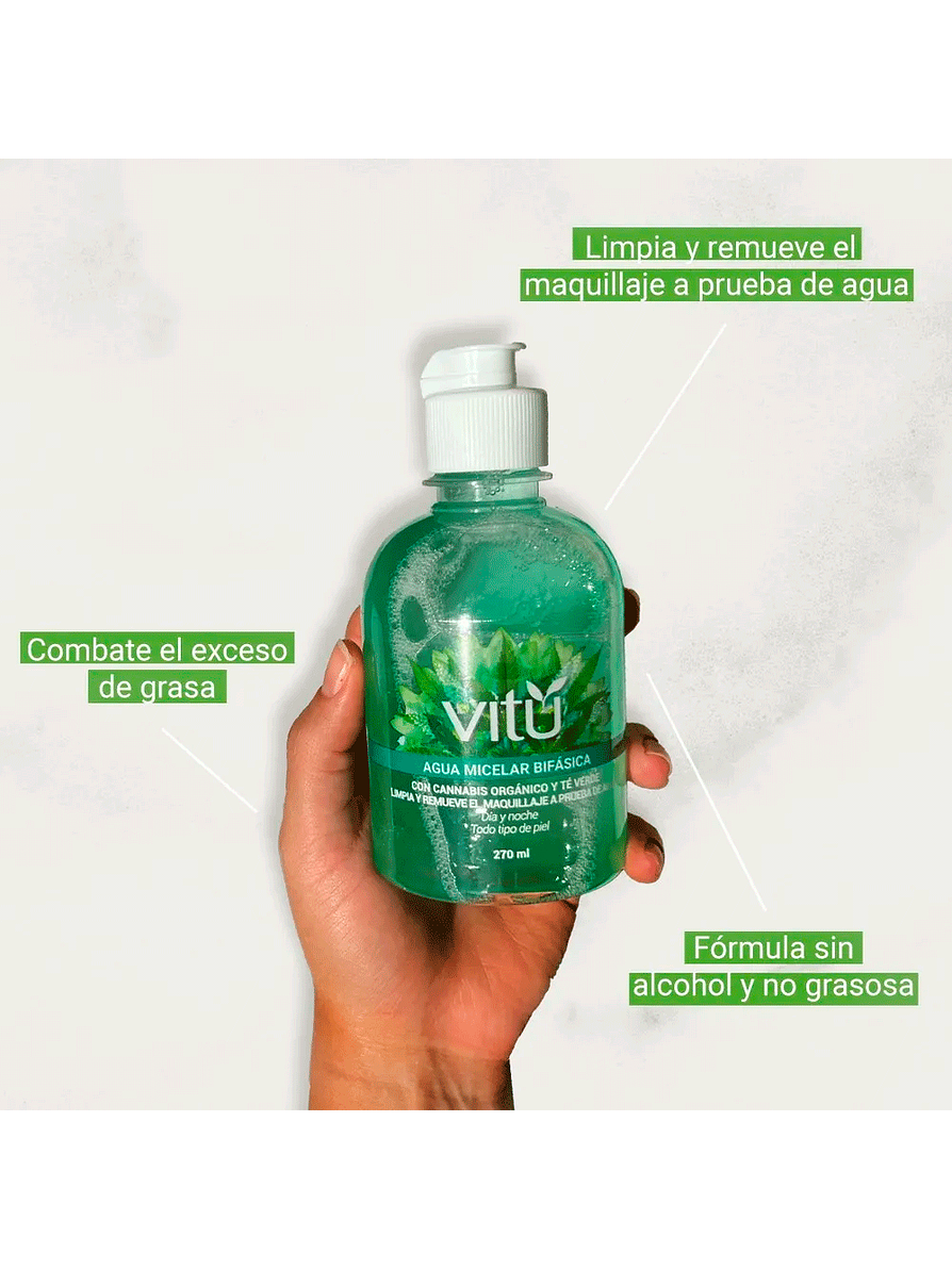 Agua Micelar Vitú Bifásica 270 ml 2