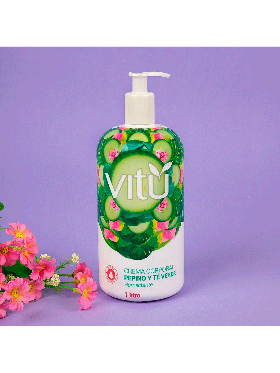 Crema Corporal Vitú Pepino Te Verde 1Lt 2