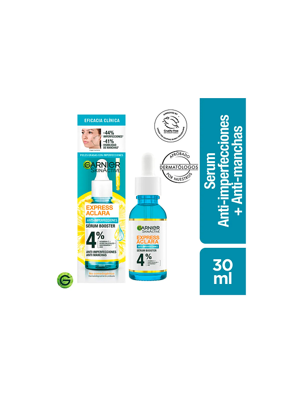 Serum Booster Garnier Anti-Imperfecciones Express Aclara 30 ml 2