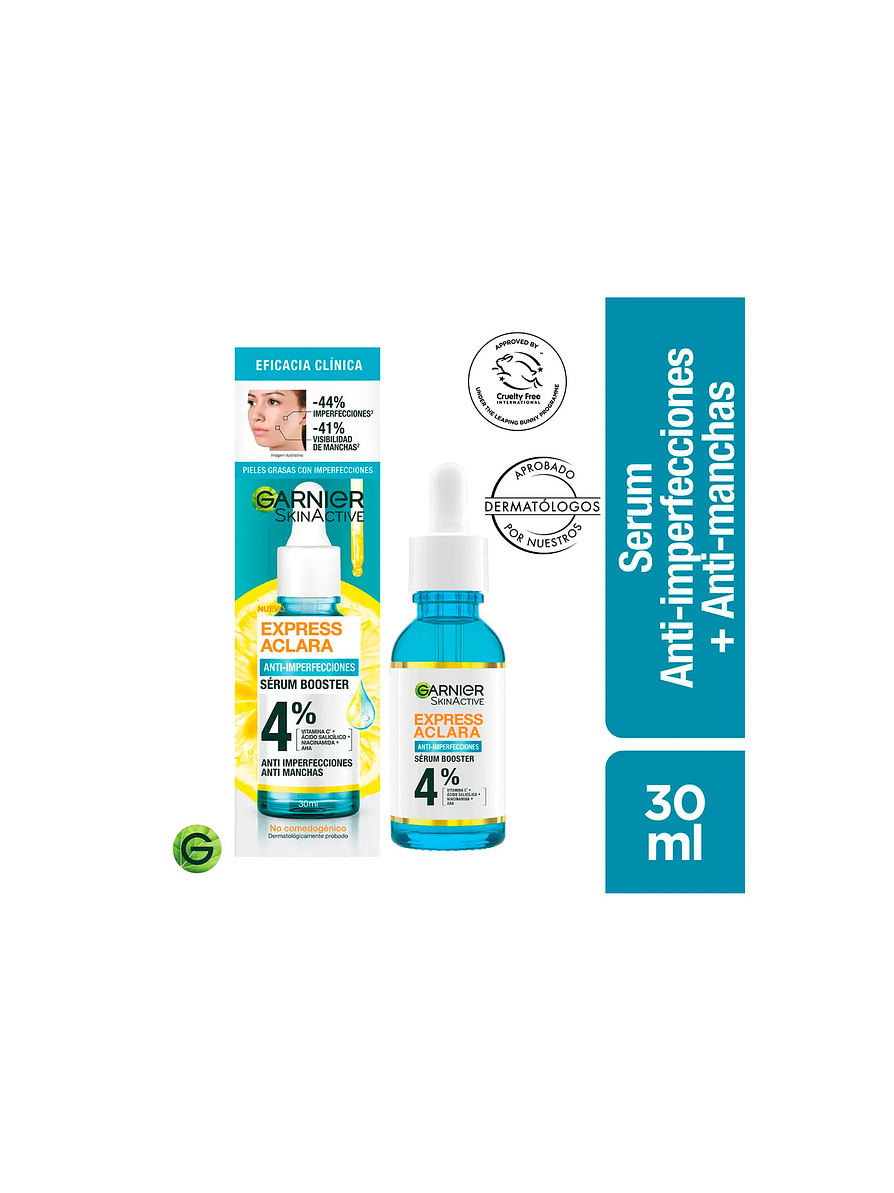 Serum Booster Garnier Anti-Imperfecciones Express Aclara 30 ml 2