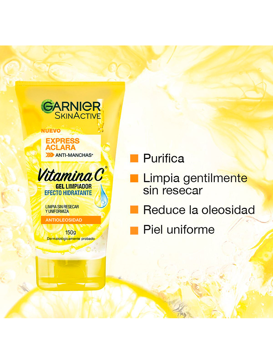 Gel Limpiador Garnier Facial Tono Uniforme Vitamina C 2