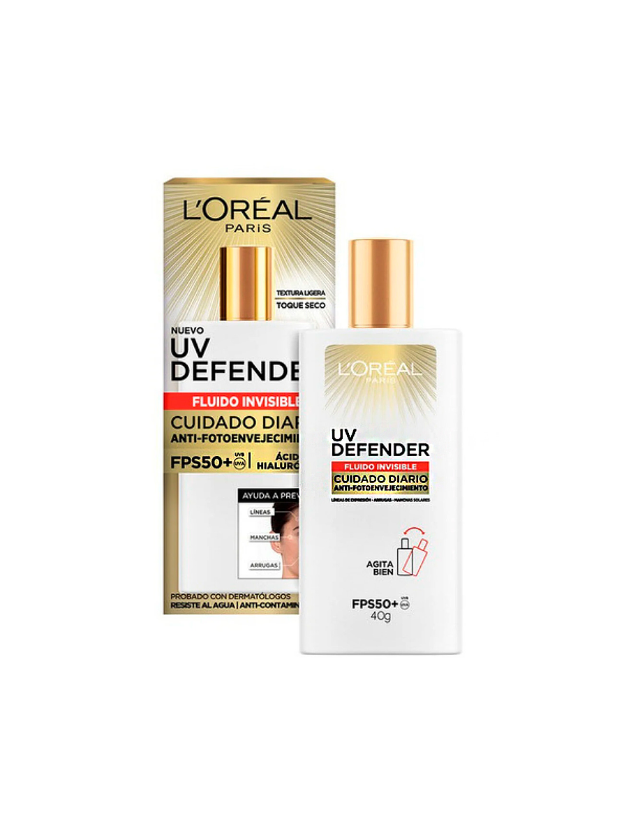 Protector Solar L'oreal fluido invisible UV Defender FPS50 x 40 g 1