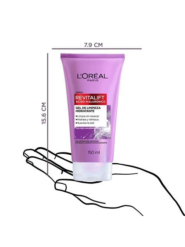 Gel Limpieza L'oreal Revit ácido Hialuronico 150 ml 2