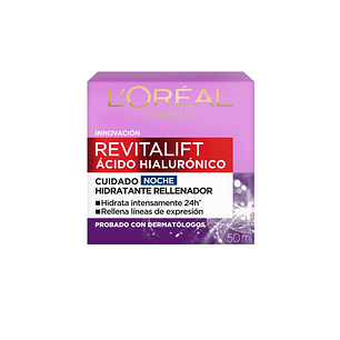 Crema Noche Hidratante Rellenador L'oréal París Revitalift Acido Hialuronico 50ml